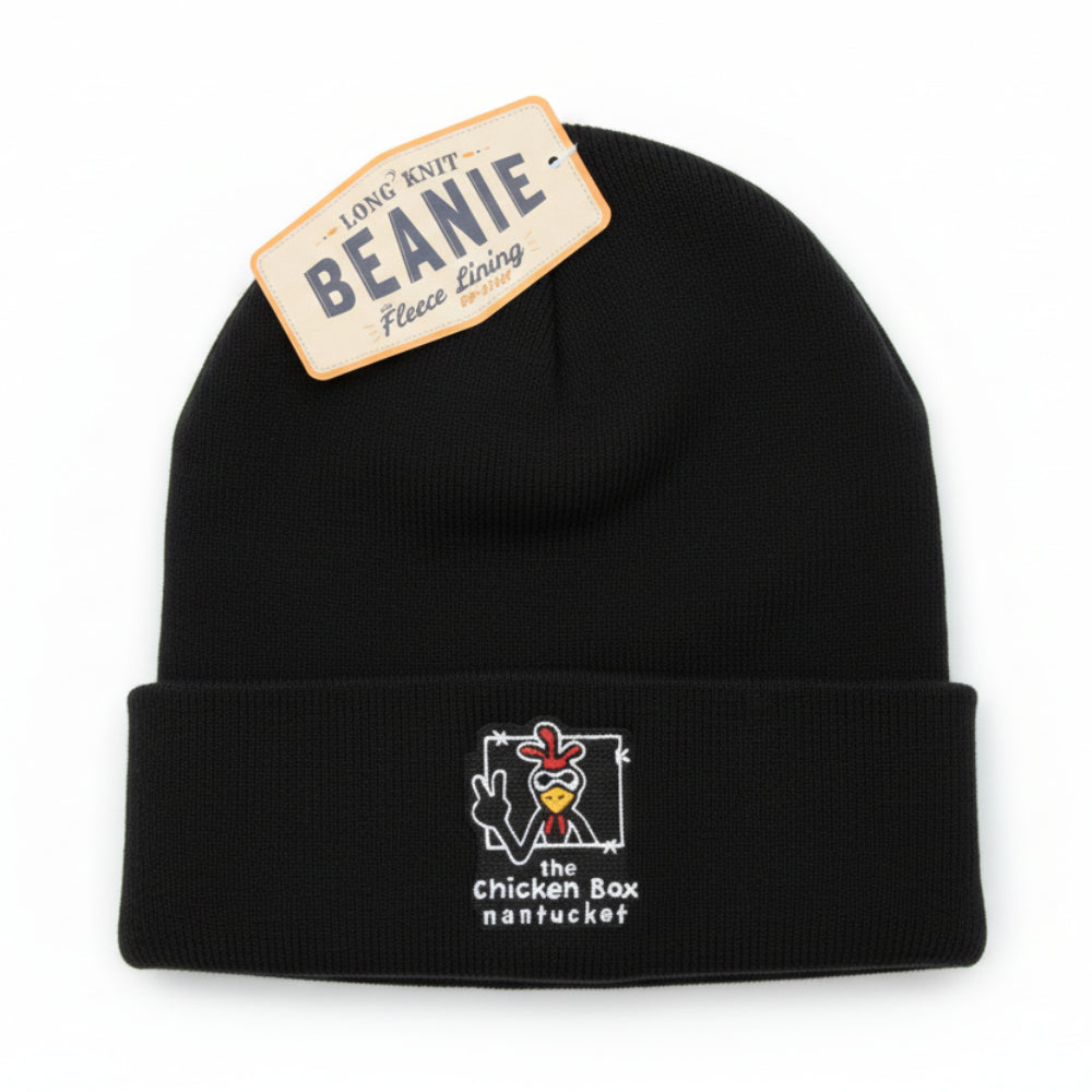 Black Beanie with Chicken Box Peace Logo