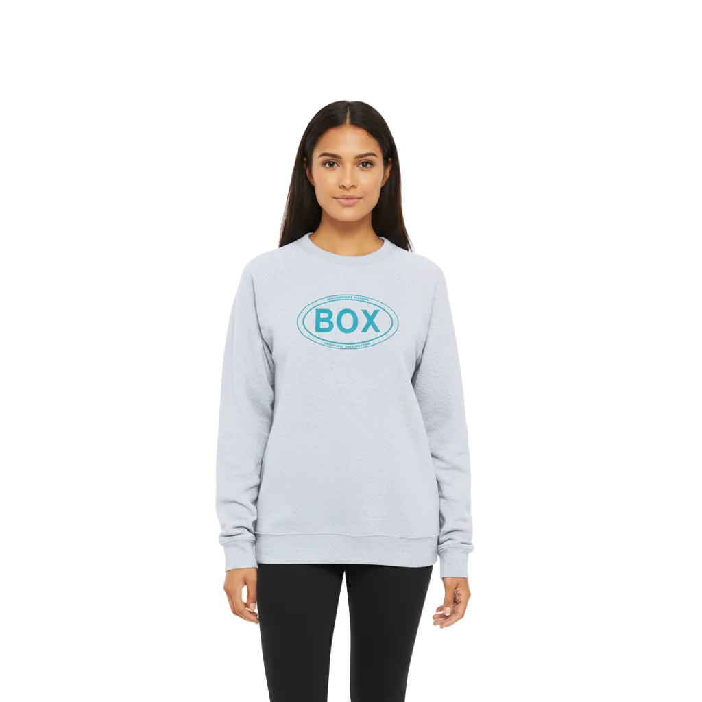Box Oval Crewneck Sweatshirt - Ash - Female Model